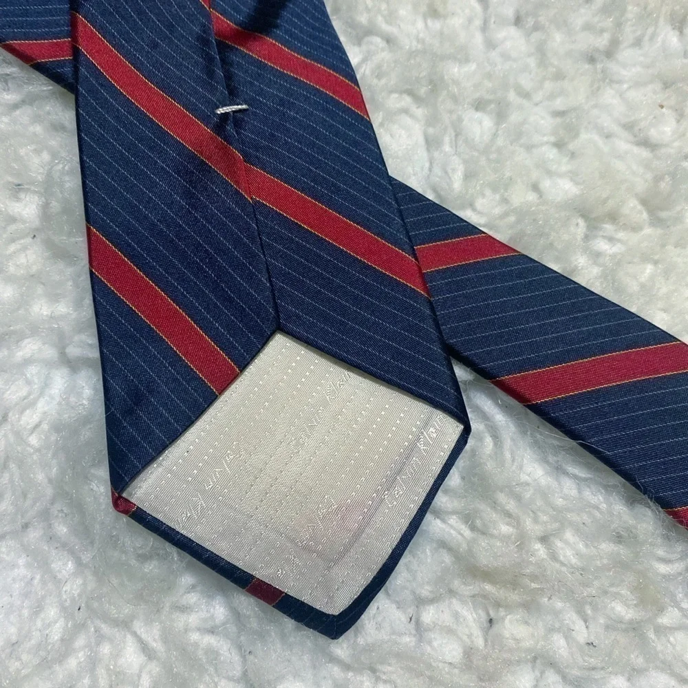 Calvin Klein Navy & Red Stripe Silk Necktie